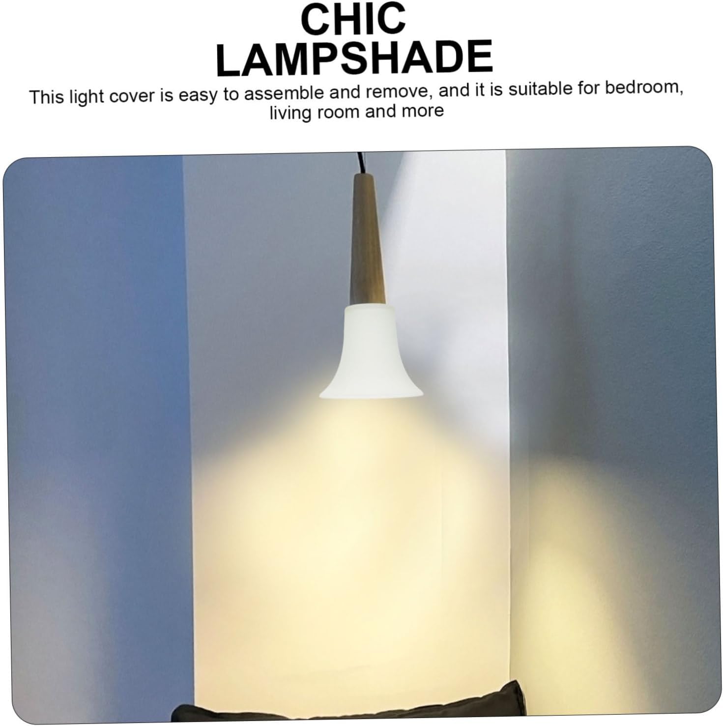 DOITOOL Frosted Glass Lampshade Cover for Pendant Lights Elegant Decorative Light Fixture for Bedroom and Living Room Center Stylish and Easy to Install