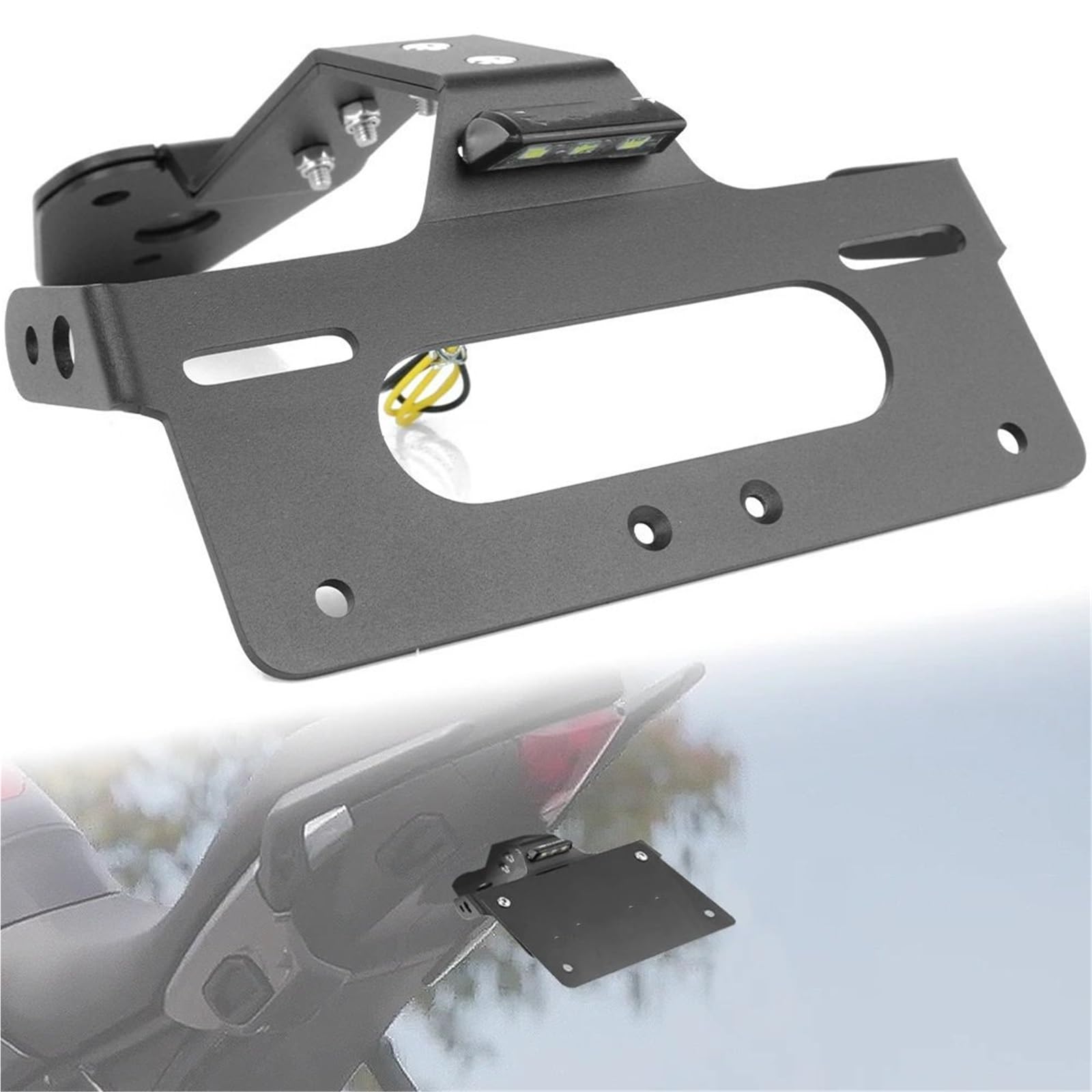 Uchwyt tablicy rejestracyjnej Pasuje do motocykla Triumph Tiger 660 Sport 2022-2025 Tiger Sport 800 Uchwyt tablicy rejestracyjnej z tyłu Ramki tablic rejestracyjnych(With tail reflector)