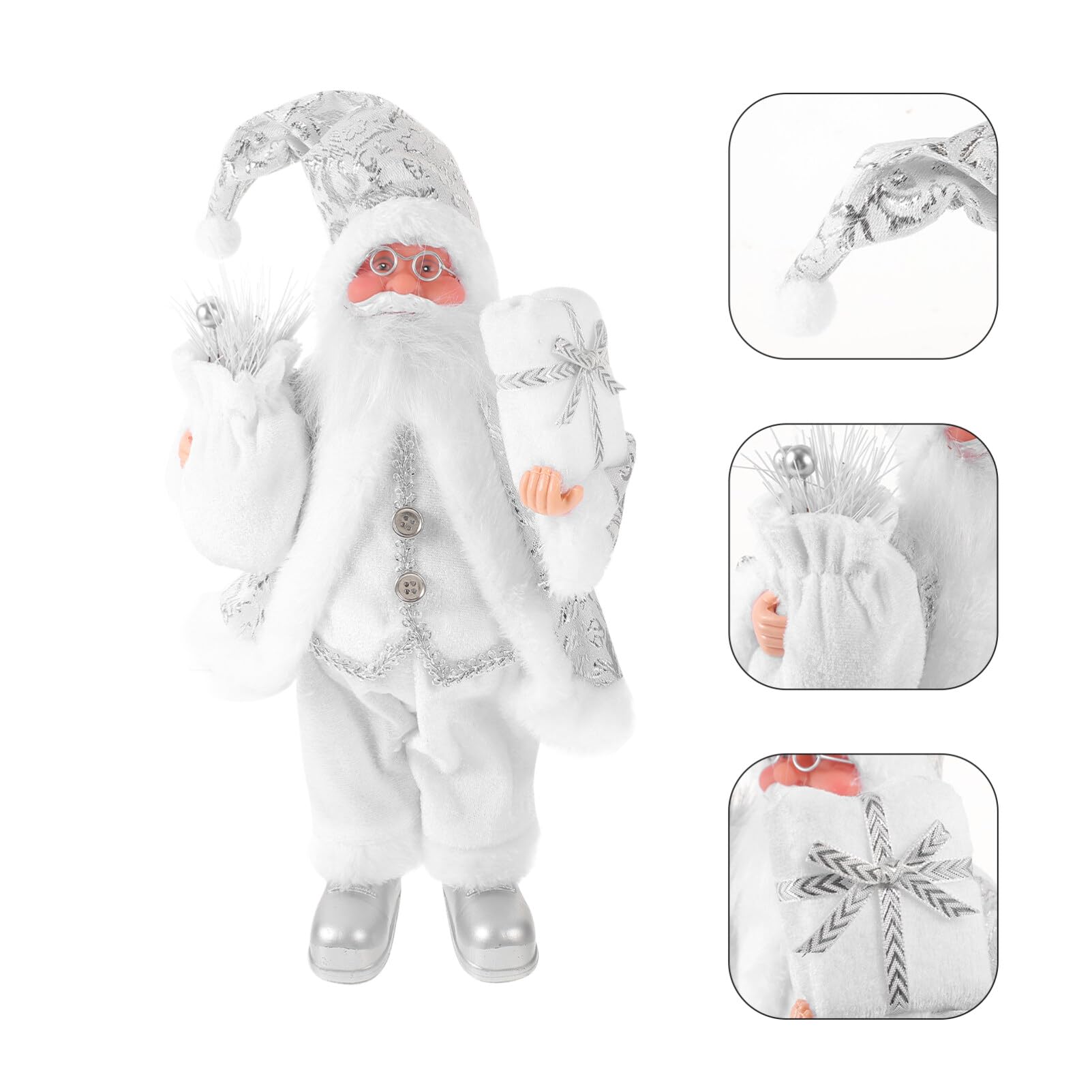 HOMSFOU Figura di Babbo Natale di Natale in plastica Statua in piedi Statua tradizionale di Natale Figurine Desktop Ornamento per le vacanze invernali Bomboniere di Natale