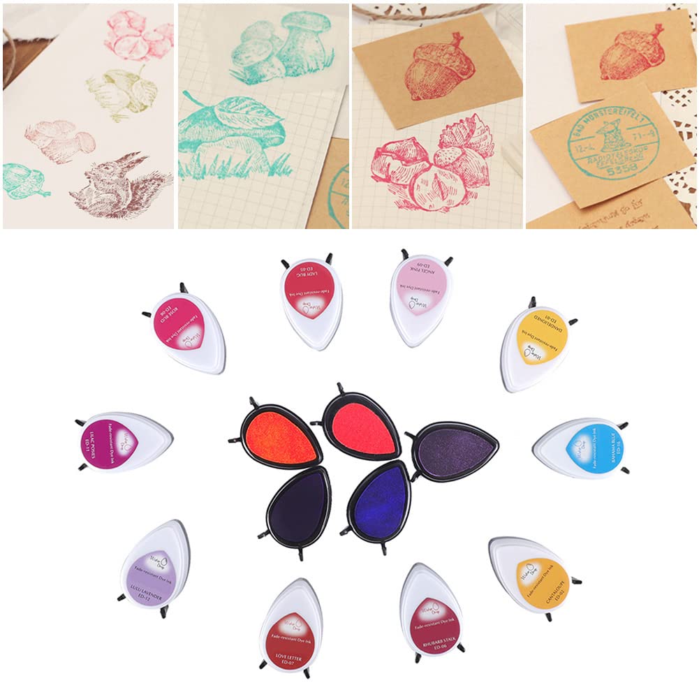 Tamponi di inchiostro artigianali, timbri fai da te, timbri di inchiostro artigianali colorati, confezione da 36 per tessuto, legno, carta, scrapbooking