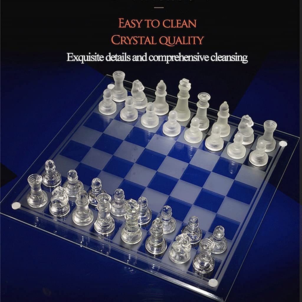 Amazon.co.jp: 国際象棋木製 高級 ガラス製チェスセット 7.9インチx7.9