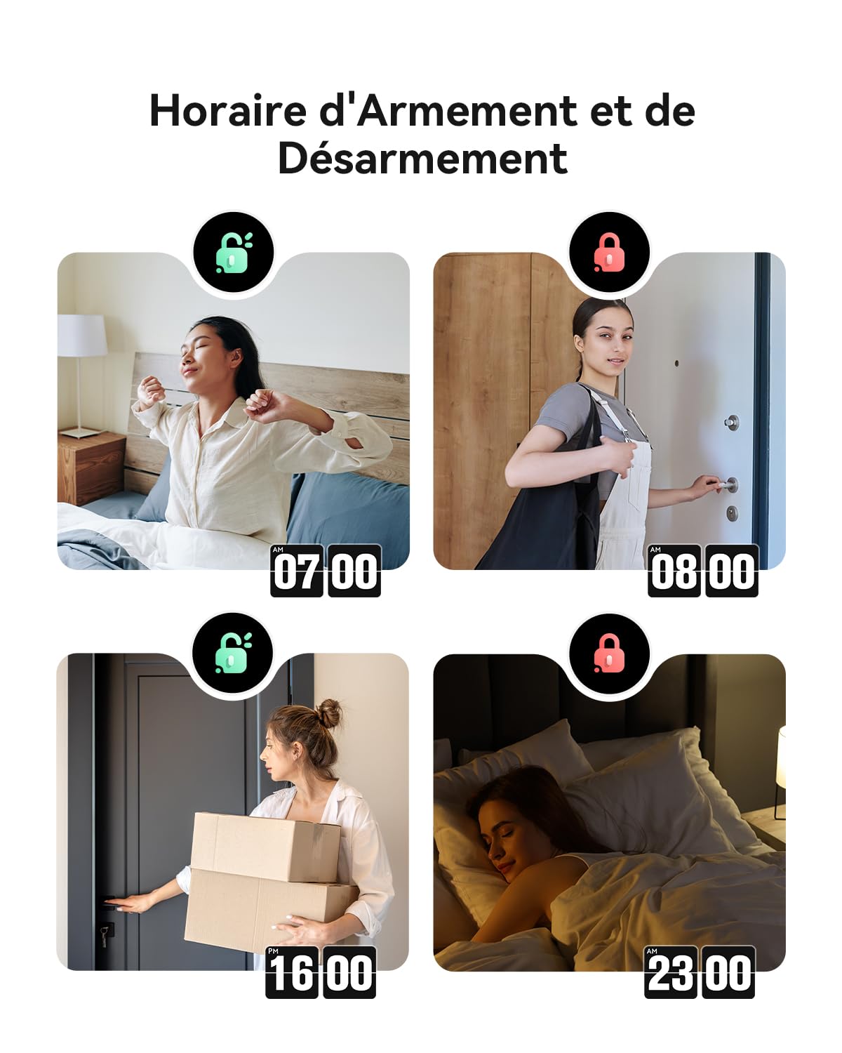 Imou Kit d'Alarme Maison 11 Pièces，Système de Sécurité Complet avec Sirène/Projecteur 100 DB, 1 Caméra Intérieure WiFi, 2 Télécommandes, 4 Capteurs Porte/Fenêtre, 2 Détecteurs de Mouvement