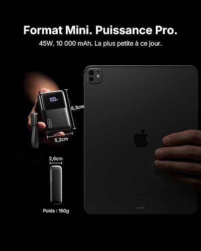 INIU 10000mAh Power Bank, Ultra Mini 45W Carga Rápida Bateria Externa | Cable USB C Desmontable, Apto para Avión, Esenciales de Viaje, Bateria Portatil para iPhone 17 16 Samsung S26 iPad Xiaomi etc - 2