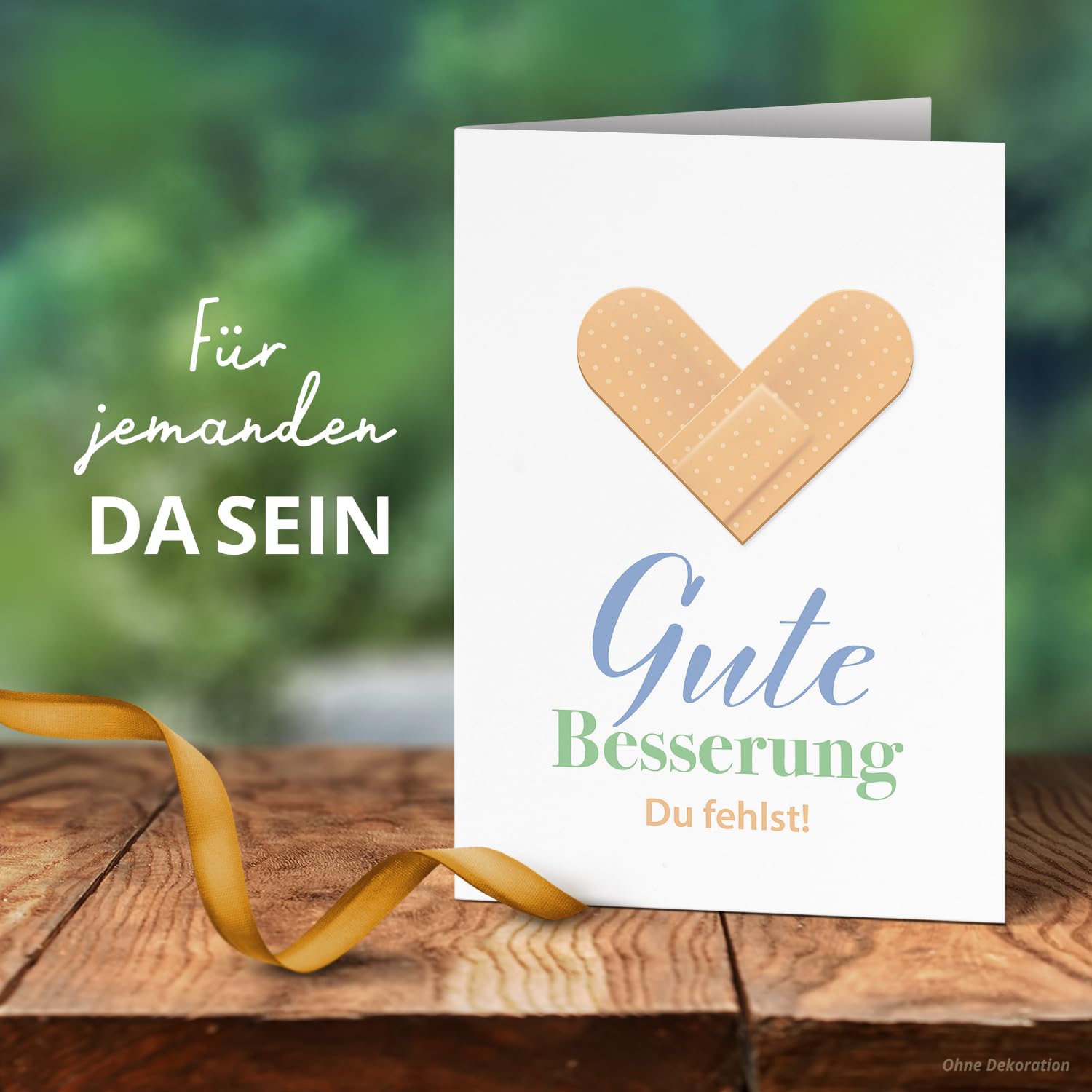 XXL Genesungskarte A4 – "Herz Aus Blumen", Mit Umschlag