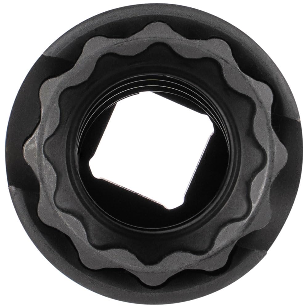 Klein Tools 66090 Zestaw nasadek udarowych 1/2 cala, konstrukcja szczelinowa 2 w 1, 12-punktowe głębokie nasadki, do kluczy udarowych, zawiera walizkę narzędziową, 6-częściowy