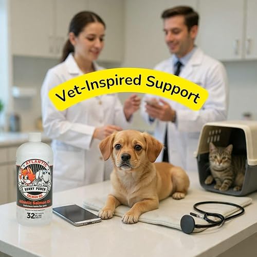 Miniatura 7 de Aceite de salmón de 32 onzas para perros y gatos, aceite de salmón atlántico 100% puro, aceite de pescado suplementario para abrigos saludables de