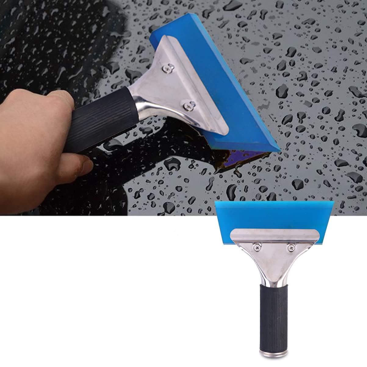 WOFASHPURET Window Cleaning Squeegee Durable Blue Auto Squeegee for Glass Mirror and Shower Use for Removing Water and Ice from Windshields and Flat Surfaces