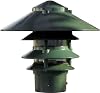 Dabmar Lighting D5400-G Pagoda Fixture 4 Tier 10 Top 3 Base I Light, Green Finish