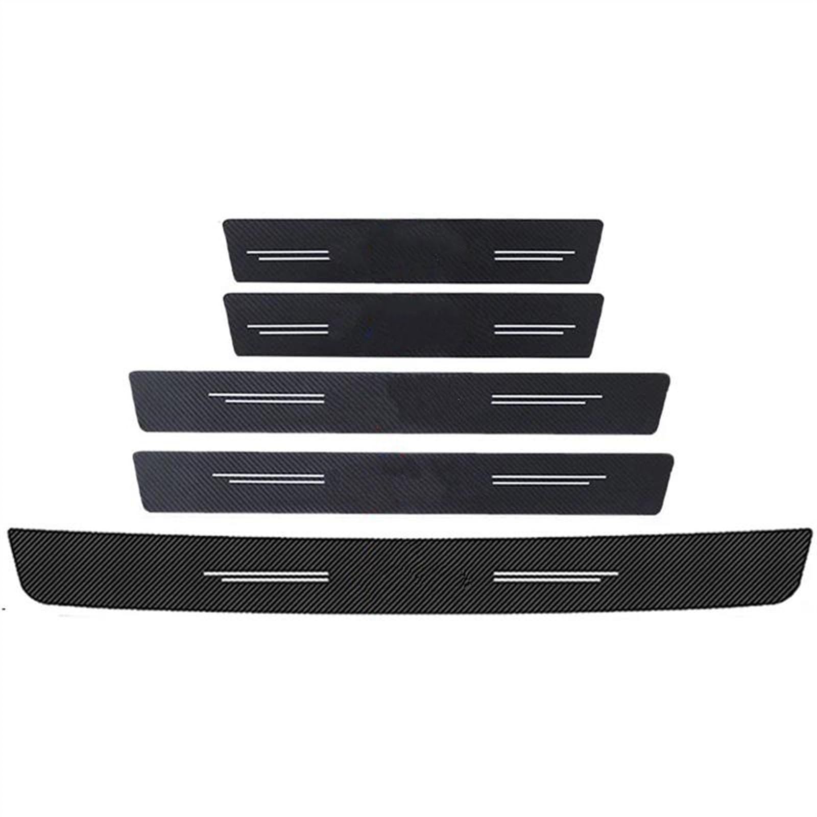 for Peugeot for Rifter Carbon Fiber Car Door Threshold Sill Scuff Plate Decals Protector Stickers Pedal Guards Bumper Protector Strip(5pcs)