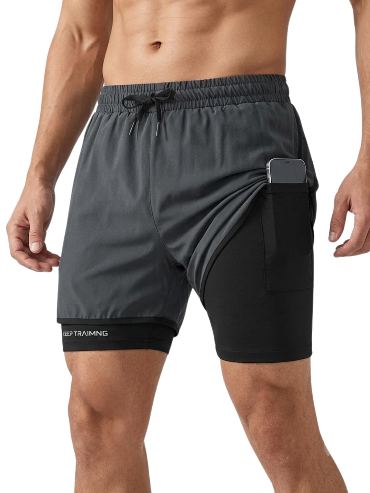 greciilooks Shorts for Men Running | 2 in 1 Shorts Men with Compression Shorts |Gym Shorts for Man Workout with Phone Pocket | Quick Dry Sports Shorts for Gym Training-picture-47