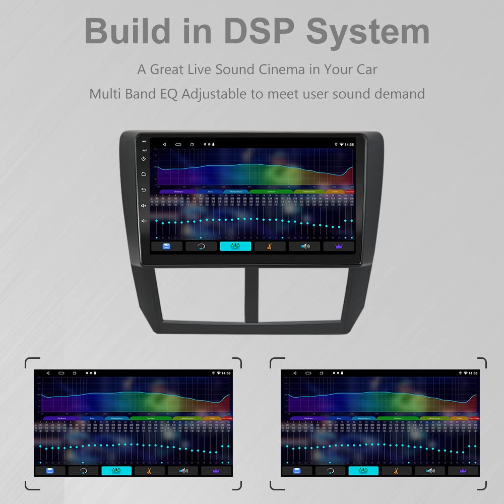 Android 13 Radio Coche para Subaru Forester/Impreza 2008-2012 con Wireless Carplay y Android Auto Pantalla táctil de 9 Pulgadas navegación GPS Bluetooth USB WiFi FM/RDS SWC Mirrorlink 2G + 32G