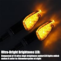 Vista 3 de BESULEN Luces intermitentes para motocicleta, 4 indicadores de giro para motocicleta, 14 LED 12 V LED intermitente, lámpara ámbar LED flecha