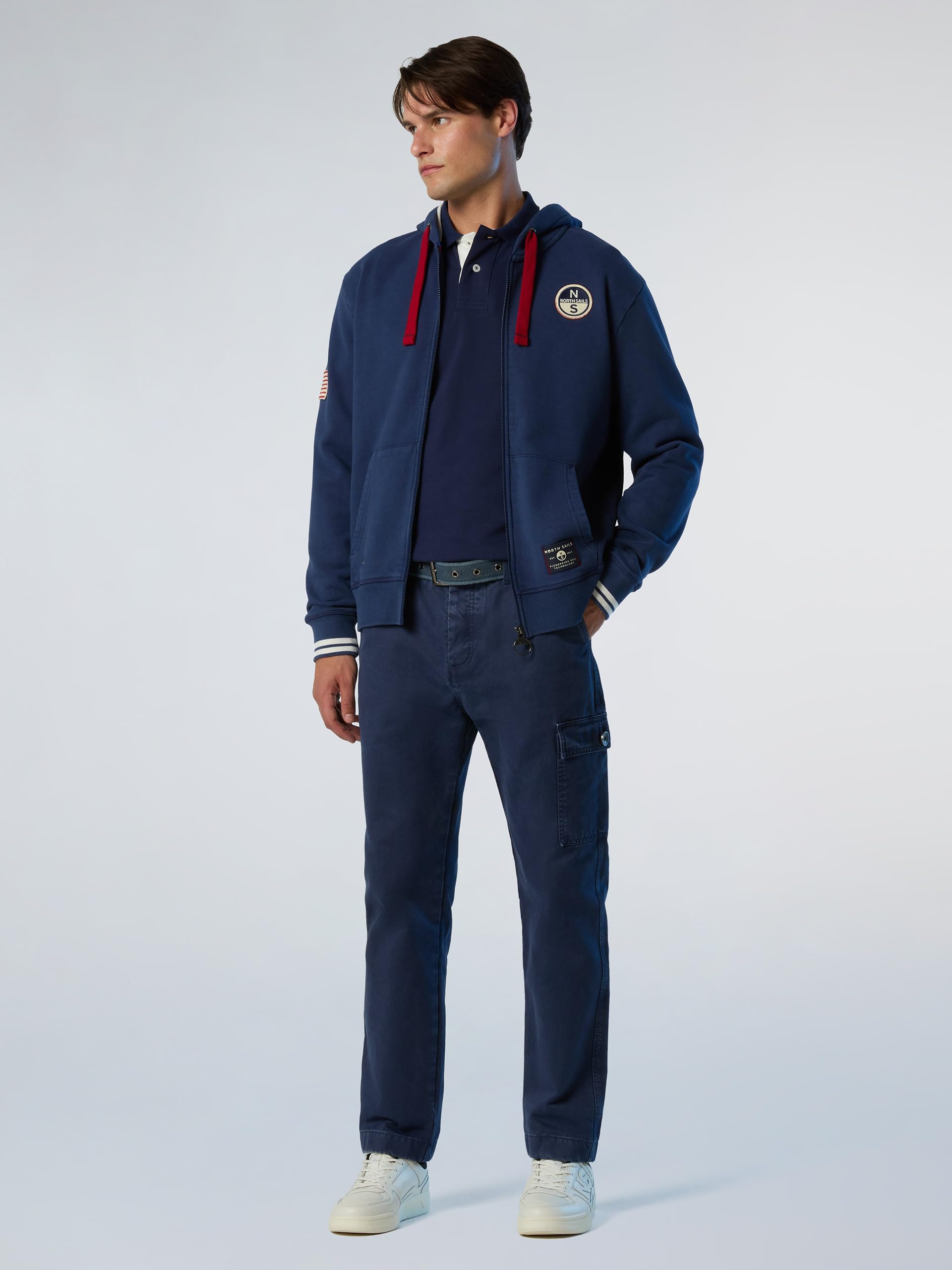 NORTH SAILS Felpa Hoodie Uomo Archive in Cotone Organico con Zip