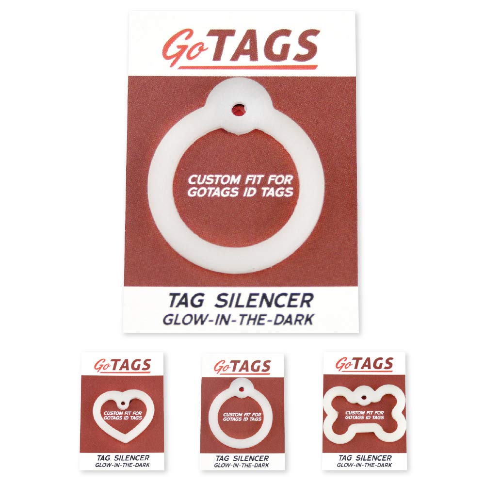 GoTags Dog Tag Silencers, Glow in The Dark Silencer to Quiet Noisy Pet Tags