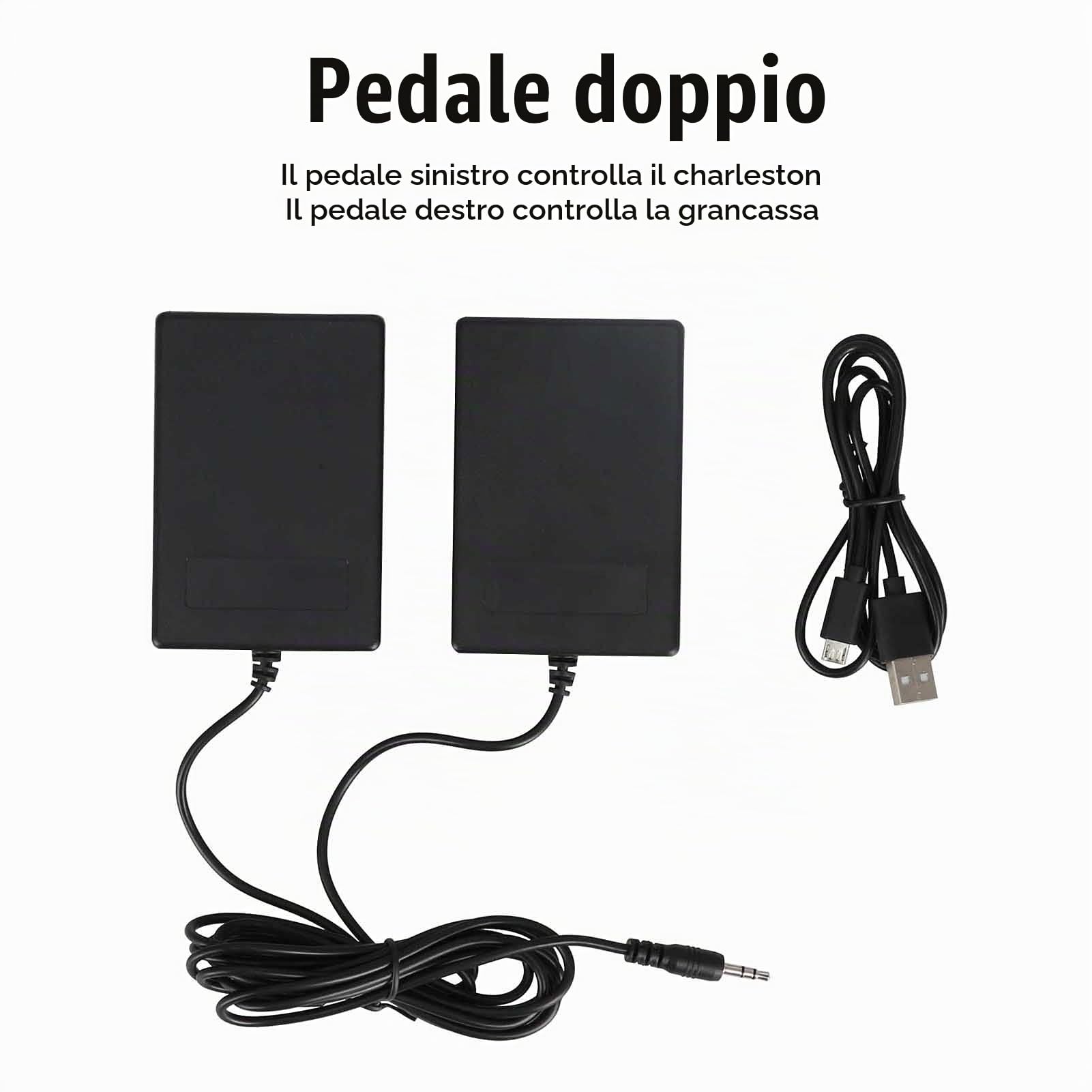 Set di Batteria Elettronica, Set di Batteria Avvolgibile, Kit di Batteria con Pad Avvolgibile da 9 Pad, con Pedali e Bacchette, Doppio Altoparlante Integrato, Ideale per i
