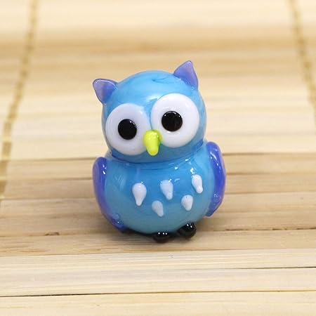Amazon Co Jp かわいい 手作り ガラス細工 金銀 ふくろう お守り ホーム キッチン