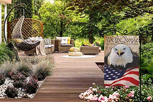 Aoyego Constitution Of America Garden Yard Flag 12.5"X 18" Double Sided Polyester We The People With Bald Eagle And American Flag House Flag Banners For Patio Lawn Outdoor Home Decor #TOP4