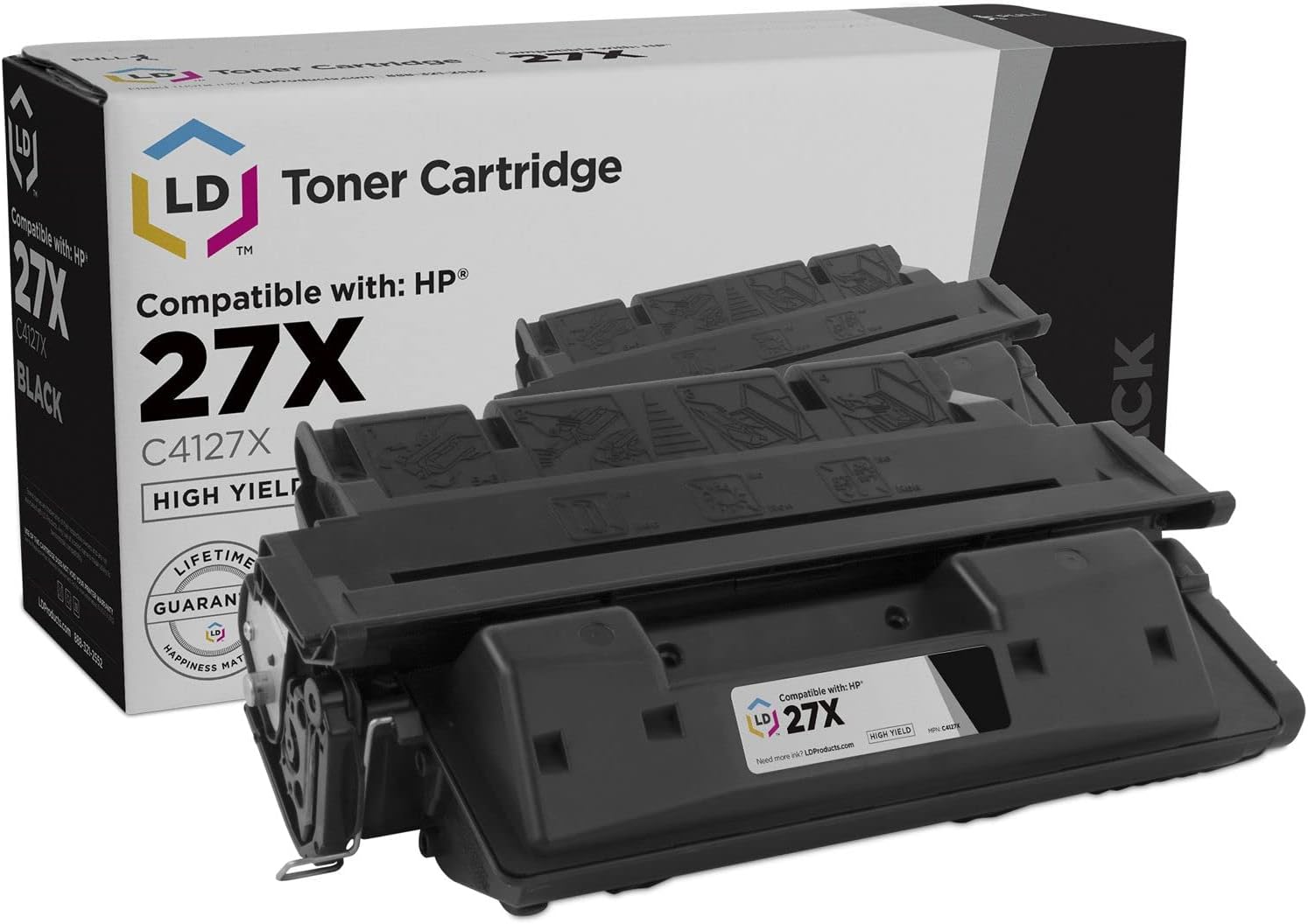 LD Remanufactured Toner Cartridge Replacement for HP 27X C4127X High Yield (Black) Compatible with HP LaserJet 4000n 4000se 4000tn 4000t 4000 4050 4050 USB-mac 4050se 4050n 4050t 4050tn