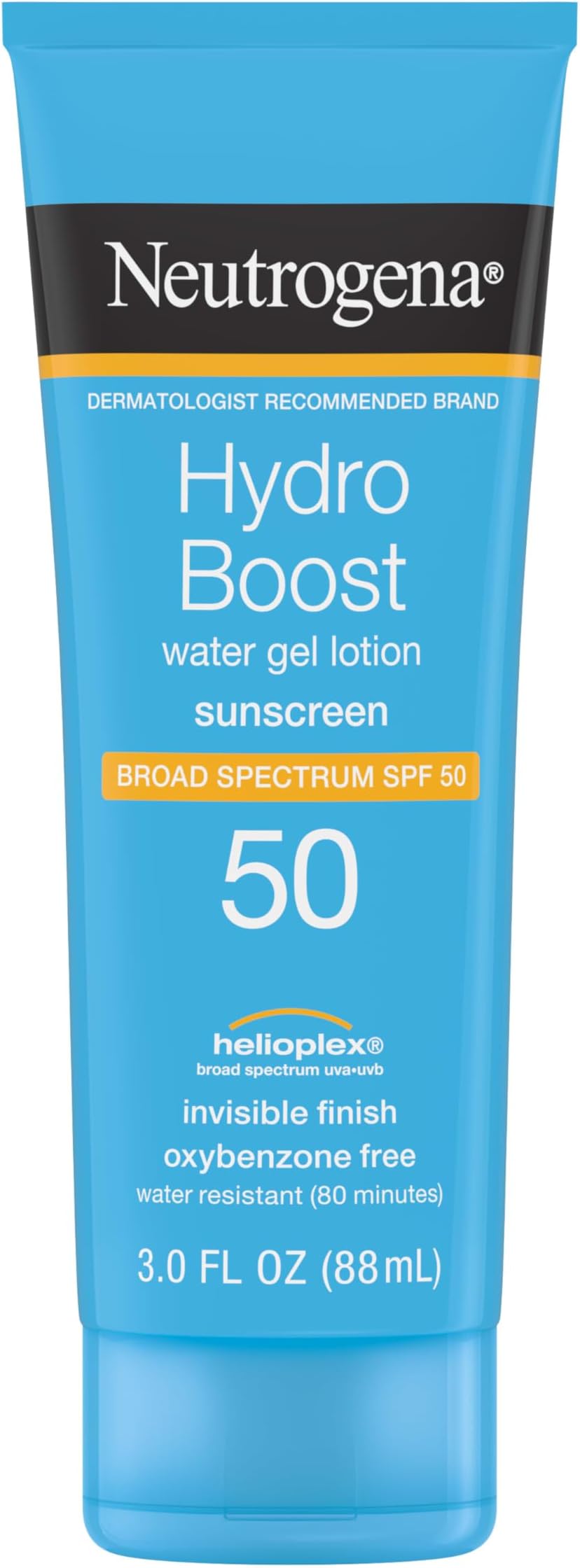 Hydro Boost Water Gel Non-Greasy Moisturizing Sunscreen For All Skin Types Lotion With Broad Spectrum Spf 50, Water-Resistant, 3 Fl Oz, Pack Of 1