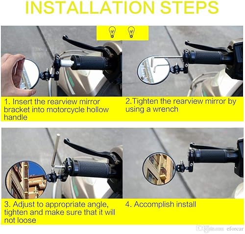 Miniatura 6 de 2 espejos laterales universales plegables redondos para manillar de motocicleta, retrovisores laterales universales plegables de 3 pulgadas para