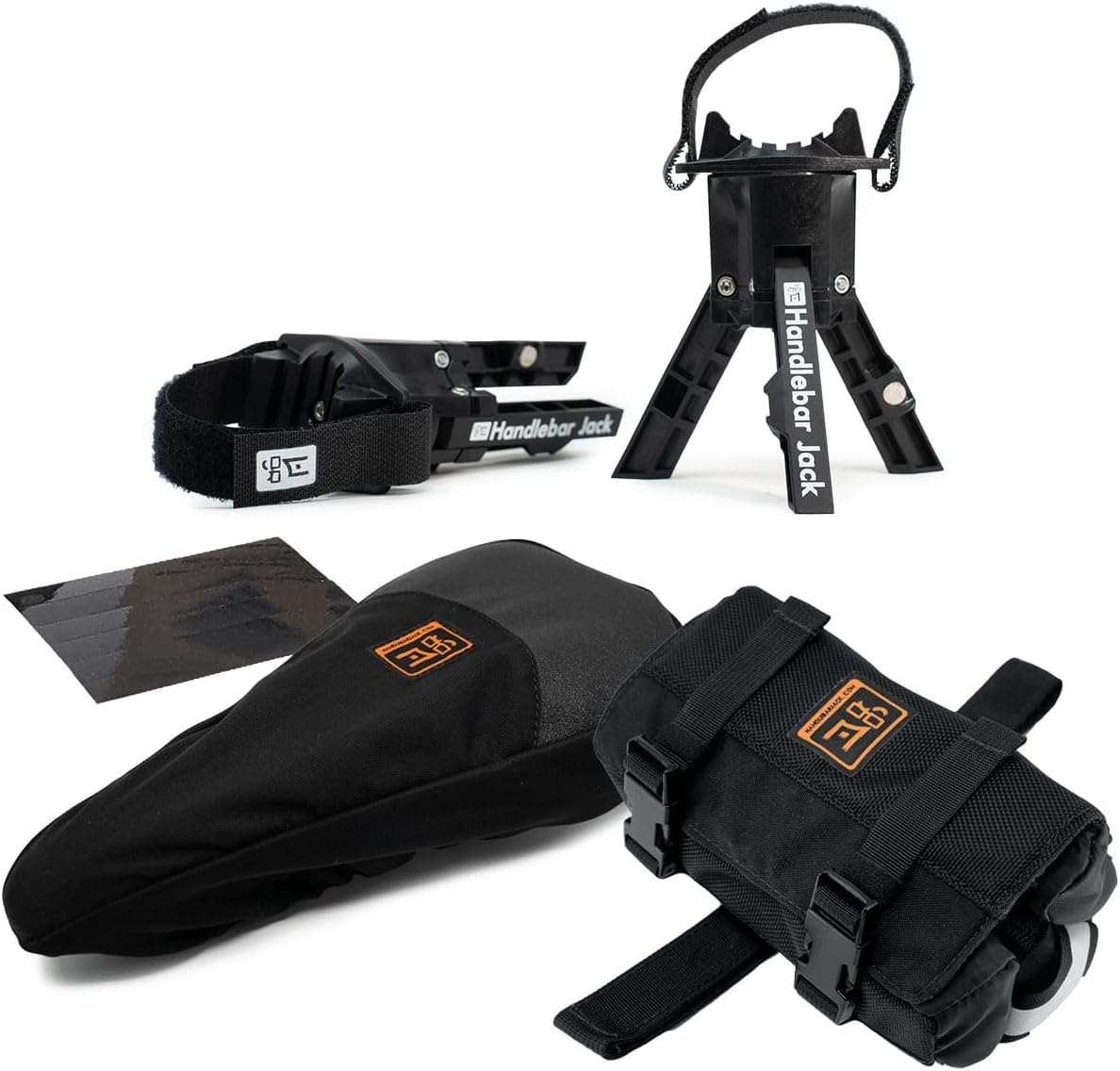 The Original Handlebar Jack Portable Repair Stand V3 for eBikes, Complete Bundle with Repair Stand, Reflective Stickers & Tool Pack | Compatible with all Electric Bikes | Set of 2 Jacks