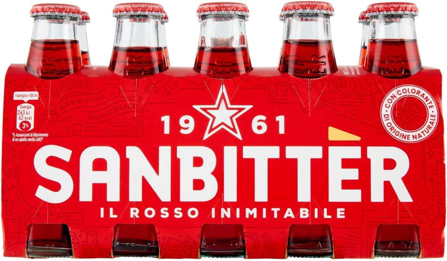 Sanbitter Aperitif Italia 10 x 100 ml + San amargo seco blanco aperitivo Italia 10 x 100 ml + Crodino Bitter Aperitif Italia 10 x 100 ml + San pellegrino Crodino arancia rossa rojo naranja 10 x 100 ml