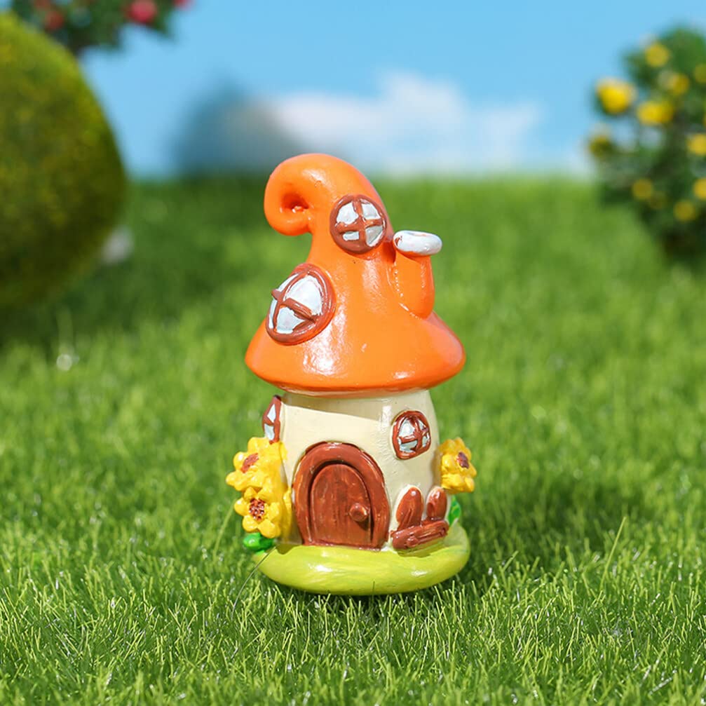 Miniatur-Pilzhäuser & Pilze Aus Kunstharz, 7-teilig – Für Feengarten & Deko