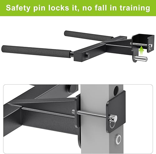 Miniatura 8 de Kipika Y-Shaped Dip Bar for Power Cage with 58" or 1" Hole - Dip Bar Attachments for Home Gym - Heavy Duty Power Rack Attachments - Squat Rack