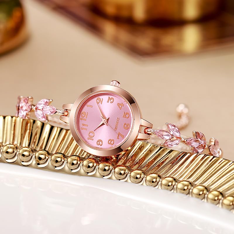 Image of carl vinson Women's Bracelet Watch with Stone Work | Fashion Chain Watch with Round 24mm Dial