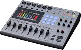Zoom PodTrak Gravador de podcast P8, 6 entradas de microfone, 6 saídas de fone de ouvido, entrada de telefone, pads de som, edição integrada, gravação para cartão SD, interface de áudio USB, alimentado por bateria