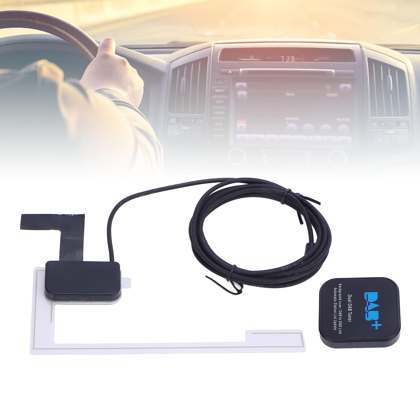 Annadue Receptor de Radio Dab para Automóvil, Actualización Automática de Estaciones Caja Dab de Transmisión Digital, Adaptador USB con Antena, Sintonizador de Radio para Estéreo