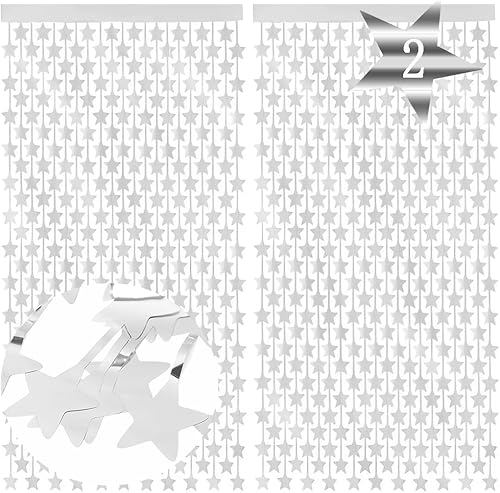 Abien Cortinas de flecos de papel de aluminio metálico con flecos de oropel para puerta de fiesta, serpentinas brillantes, decoraciones de fiesta