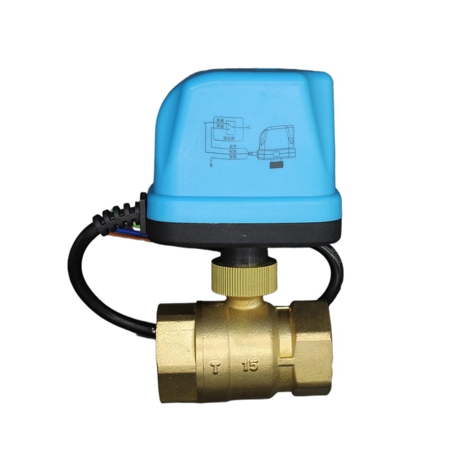 JJHQOKYNA AC220V DN15-DN50 Electric Ball Valve Brass Motorized electric Three line two way control valves(DN50)