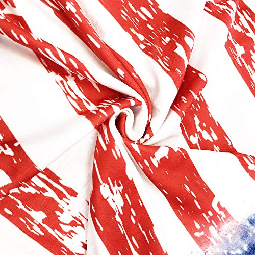 Womens Casual American Flag T Shirt 4Th Of July Short Sleeve Tee Usa Patriotic Summer Blouse Tops(Usa Flag-26-M) #TOP6