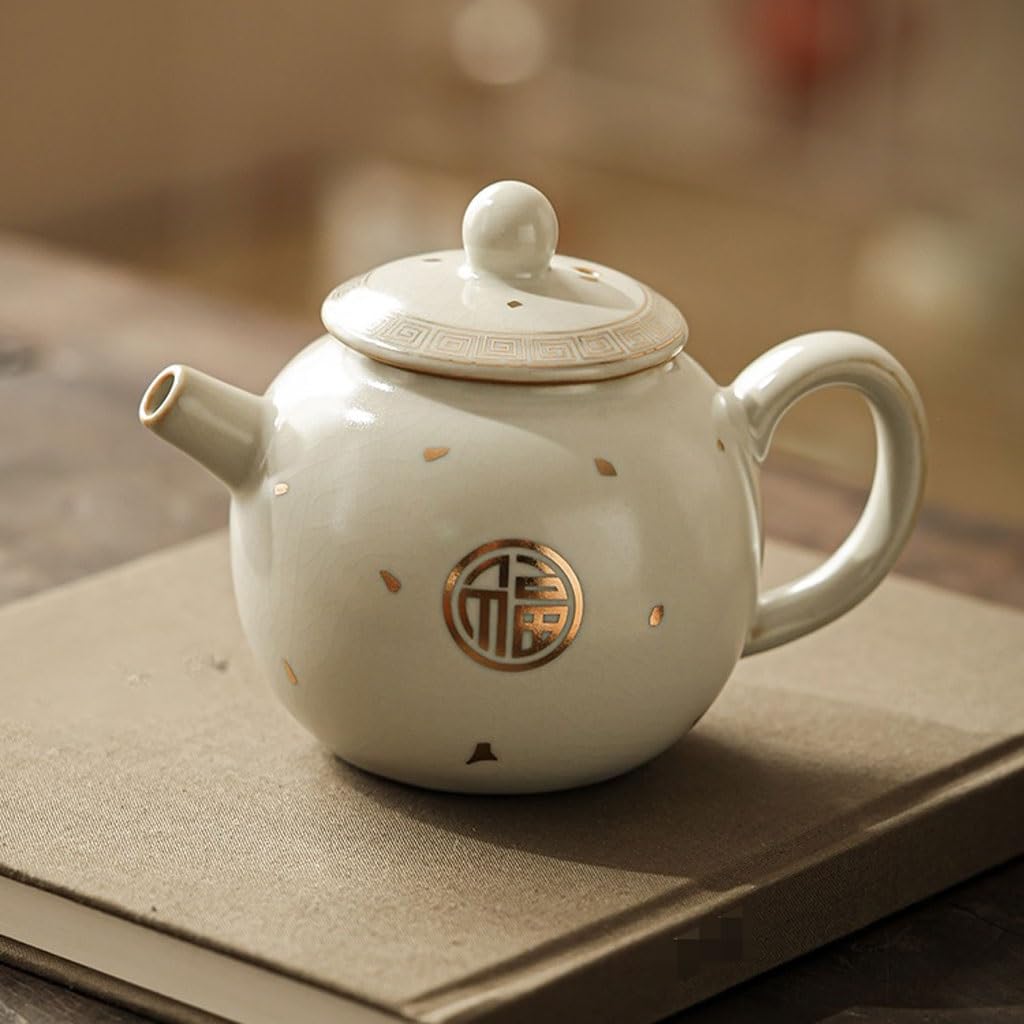 Tetera Tetera casera, juego de té de cerámica Kung Fu, tetera individual, exquisito juego de té de la tarde Retro Tetera