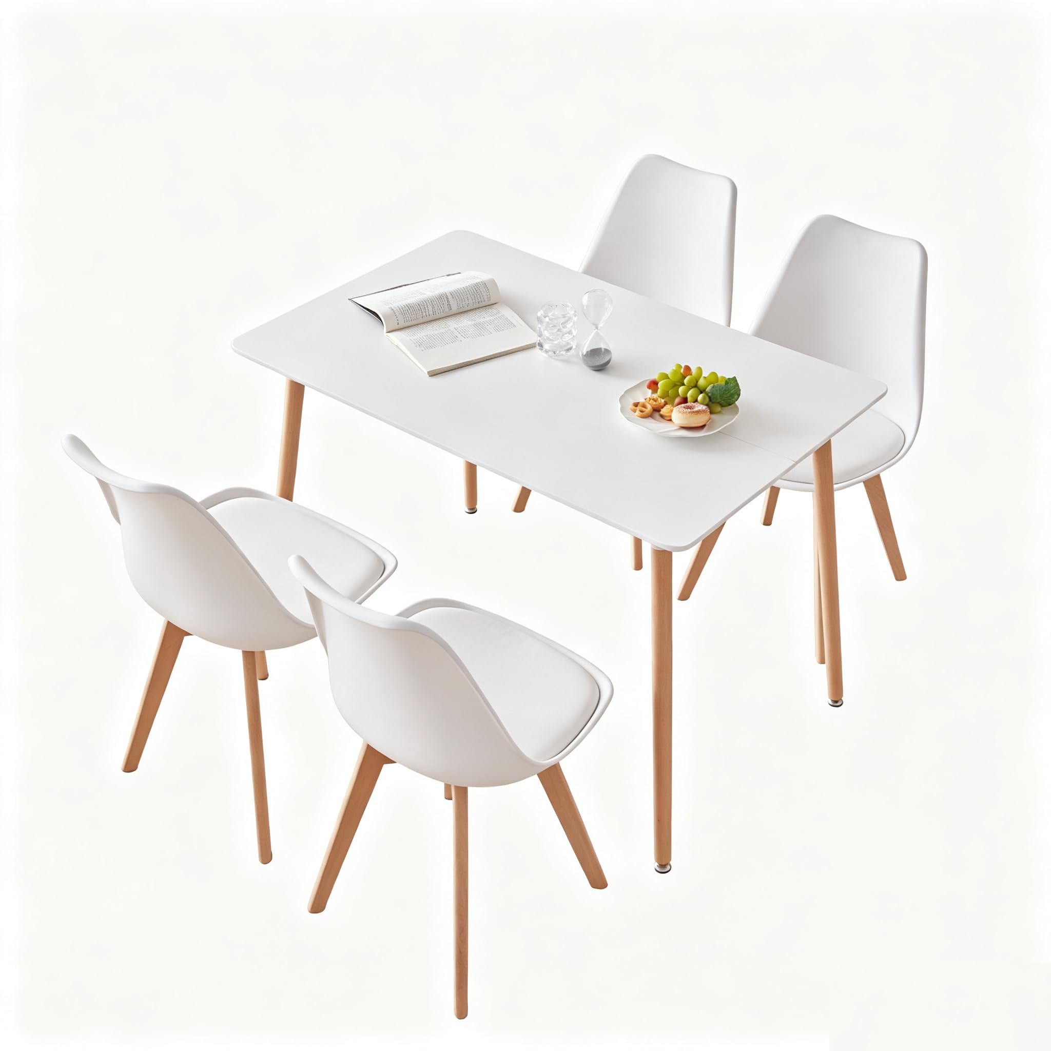 Mesa de comedor con 4 sillas de cocina para desayunos en familia