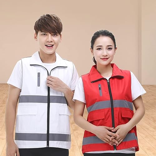 Miniatura 6 de DIKNAC Chaleco reflectante chaleco reflectante con bolsillos chaleco reflectante para trabajos al aire libre para hombres y mujeres chaleco de