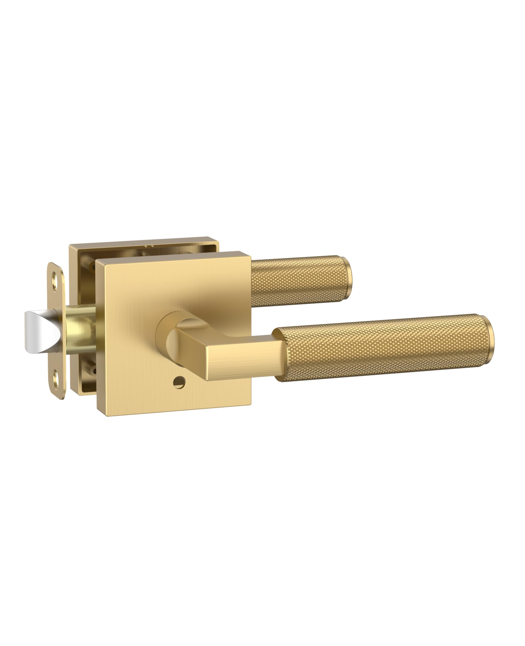 Photo 1 of Asidrama 1 Pack Champagne Bronze Privacy Door Handles, Door Lever with Door Knobs Indoor for Bedroom or Bathroom, Heavy Duty Door Handles Interior with Locks for Left Right Sided Doors