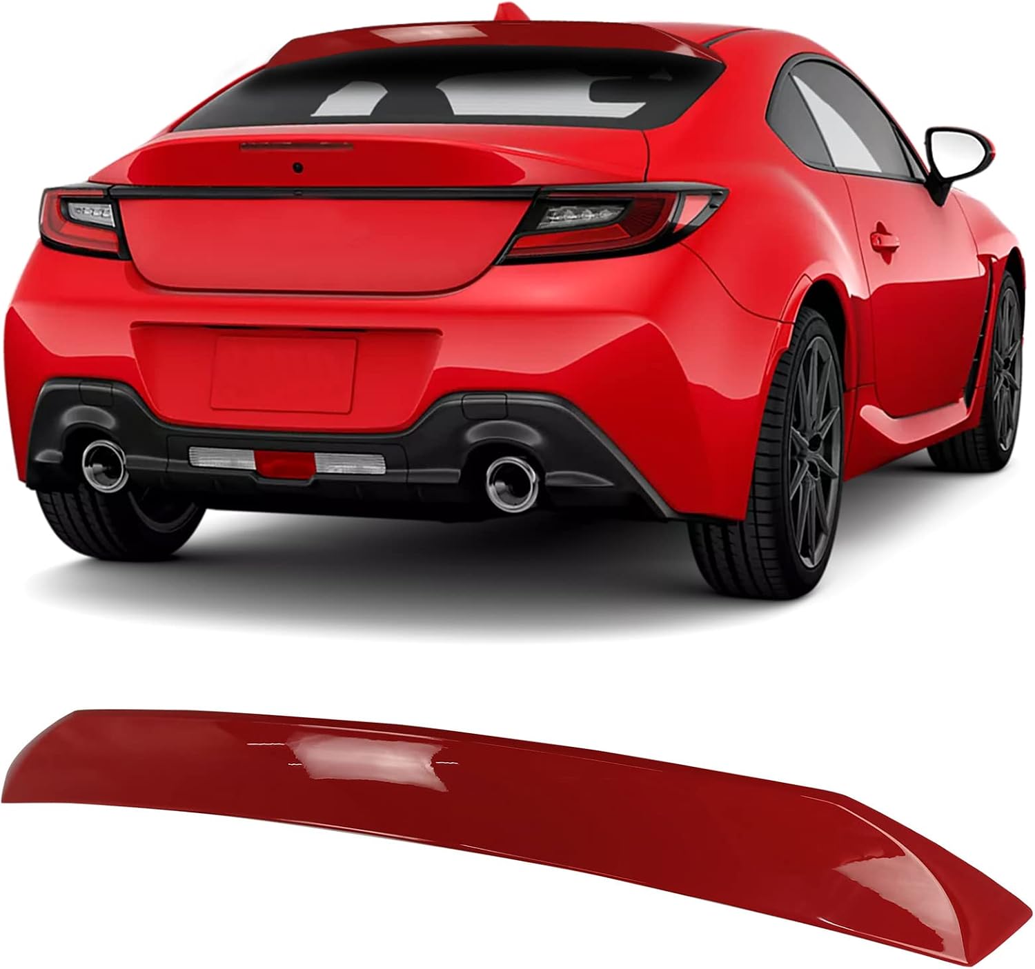FREEMOTOR802 Rear Window Roof Spoiler Fits 2022-2025 Subaru BRZ & Toyota GR86, IKON Style Painted #DCK Ignition Red/Track Red ABS Plastic Racing Back Windshield Roofline Spoiler Wing