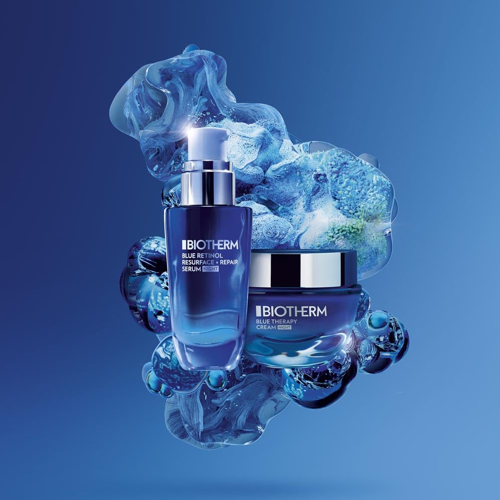 Biotherm Blue Therapy Crème Nuit Anti-Âge Rides Taches Brunes | Plancton de Vie, Texture riche onctueuse, Régénération nocturne, Perte de fermeté, Tous types de peaux