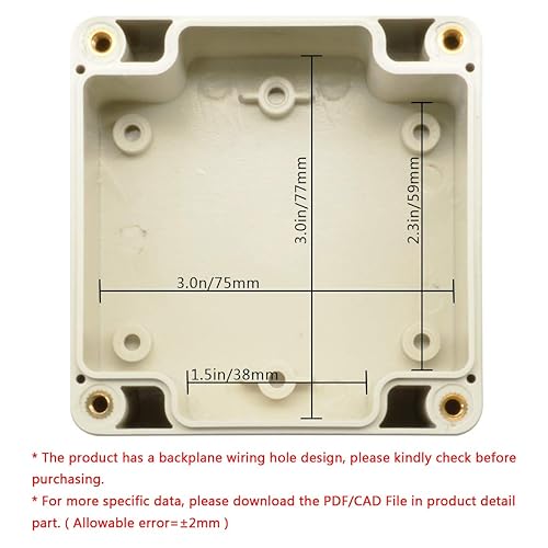 Miniatura 5 de LeMotech Caja de conexiones de plástico ABS, a prueba de polvo, impermeable, IP65, caja de recinto eléctrico universal para proyectos gris con