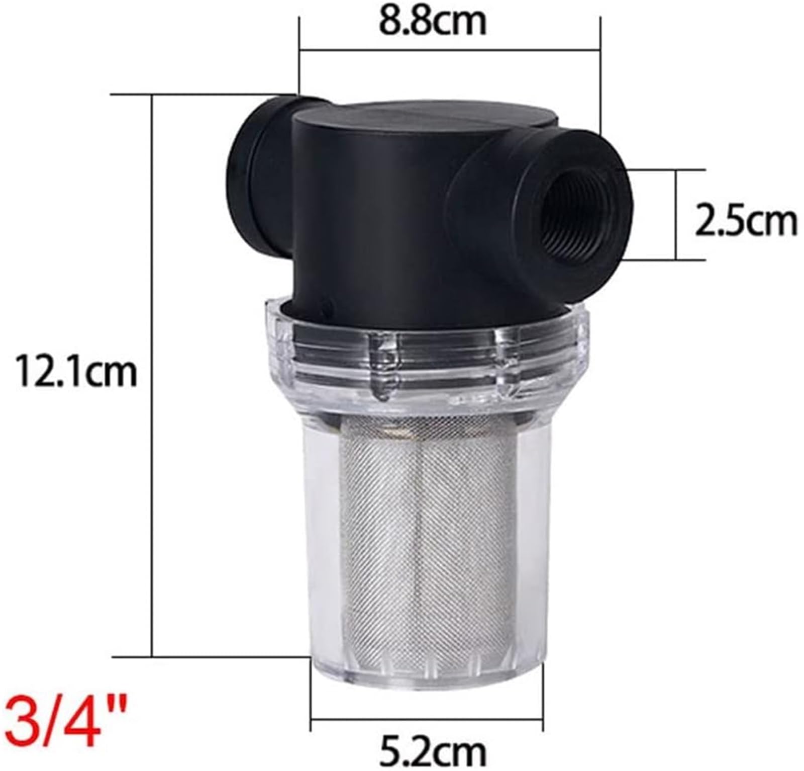 Filtro de Bomba de Agua con Filtro de Malla en línea de Alto caudal for hidrolimpiadoras - Filtro de succión de tubería de 1/2", 3/4" y 1" for riego de jardinería,Filtros para tuberías(3/4