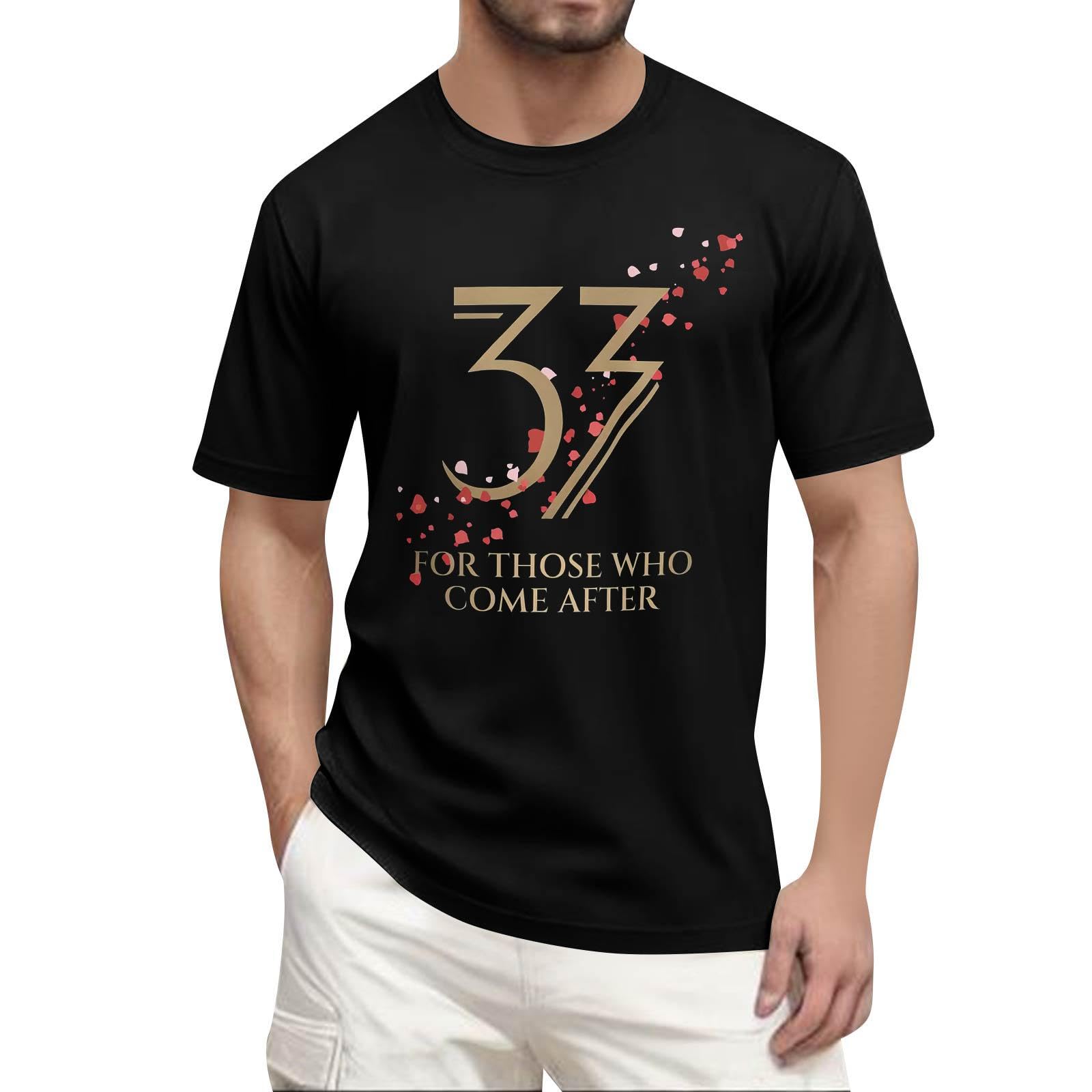 Unisex Expedition 33 Merch Clair Obscur Expedition 33 Game Shirt Printed Short Sleeves Top for Men Game Fans 01-Black XXXXL