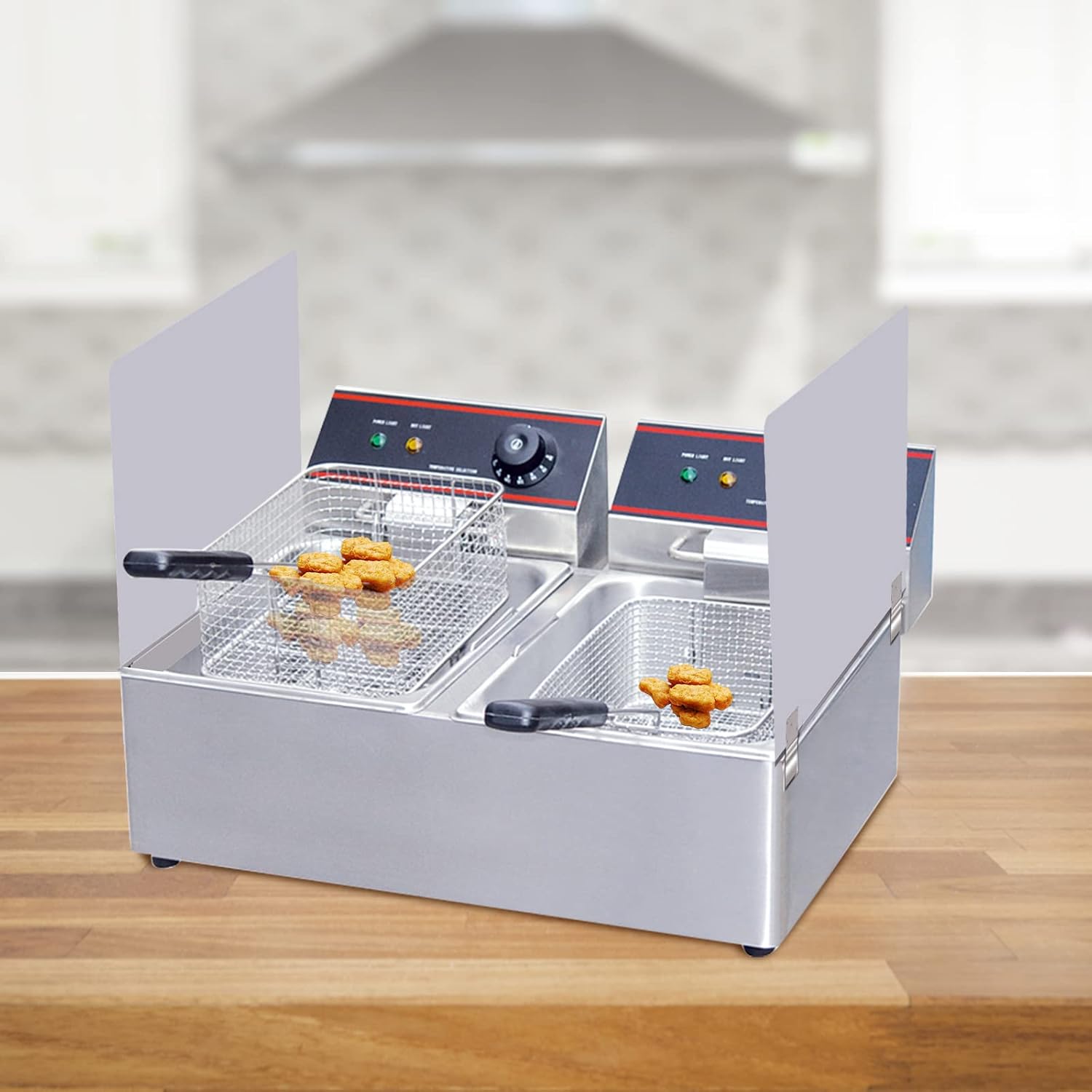 Leblett 2Pcs Stainless Steel Commercial Deep Fryer Splash