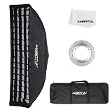 AMBITFUL FW22x90 22 x 90 cm pasek o strukturze plastra miodu siatka Bowens softbox, z siatką o strukturze plastra miodu + torba do przenoszenia, do lampy Bowens Mount
