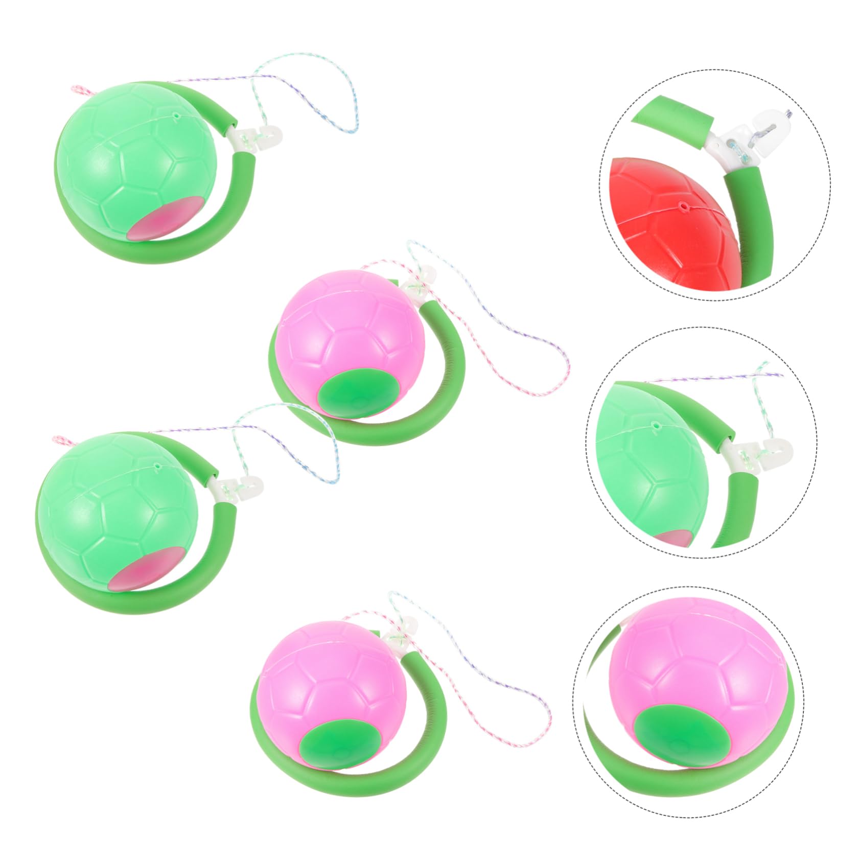 Toddmomy 4 Pcs Ball for Fun Bouncing Balls for Easy to Use One Legged Swinging Activity Great Present for Boys and Colors Random Color
