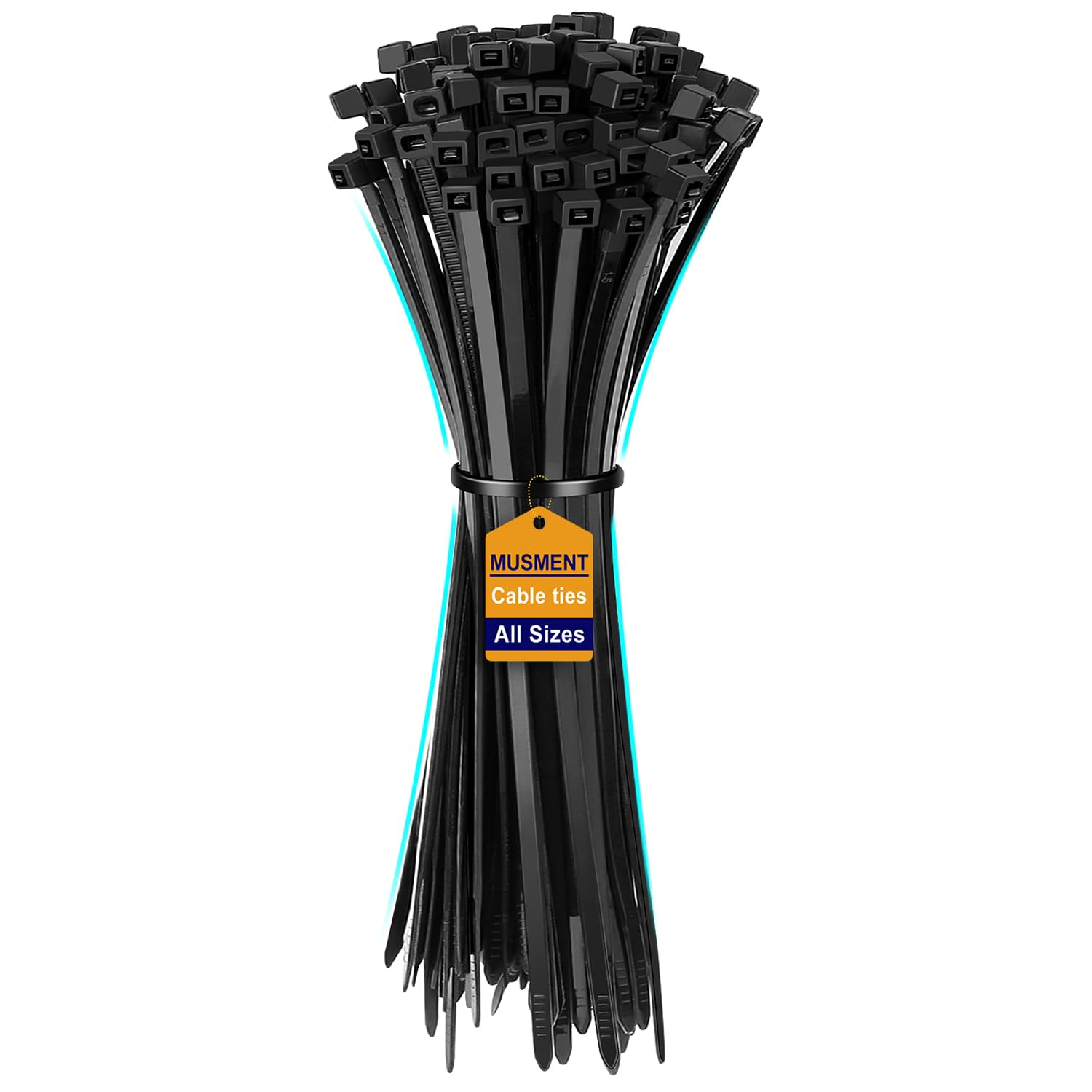 Cable Zip Ties,100 Pack Black Assorted Sizes 8Inch,Multi-Purpose Self-Locking Nylon Cable Cord Management,Plastic Wire Ties, Black Cable Ties, UV Resistant Wire Ties