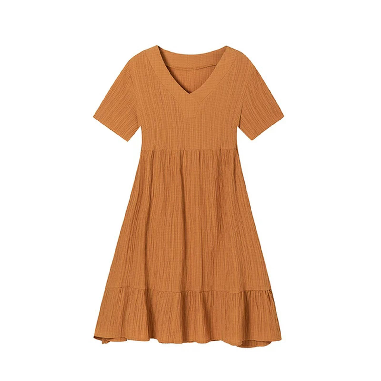 Robe d'été décontractée marron pour vos journées ensoleillées