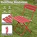 RELAX FIELD Gartenmöbel Set Wetterfest, Balkonmöbel Set 3 Teilig für Kleinen Balkon, Bistrotisch mit 2 Stühlen, Bistro Set Klappbar, Rot