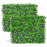 DOEWORKS Expandable Fence Privacy Screen for Balcony Patio Outdoor, 2PCS Faux Ivy Fencing Panel for Backdrop Garden Backyard Home Decorations